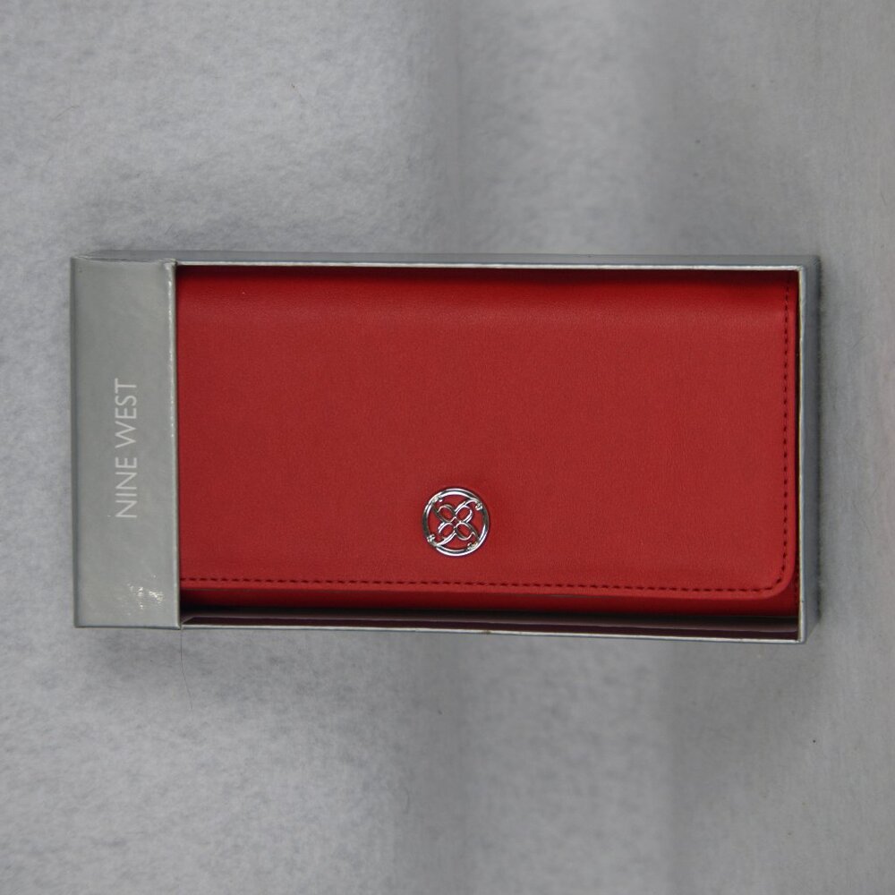 Nine West Red Wallet Snap Closure NEW